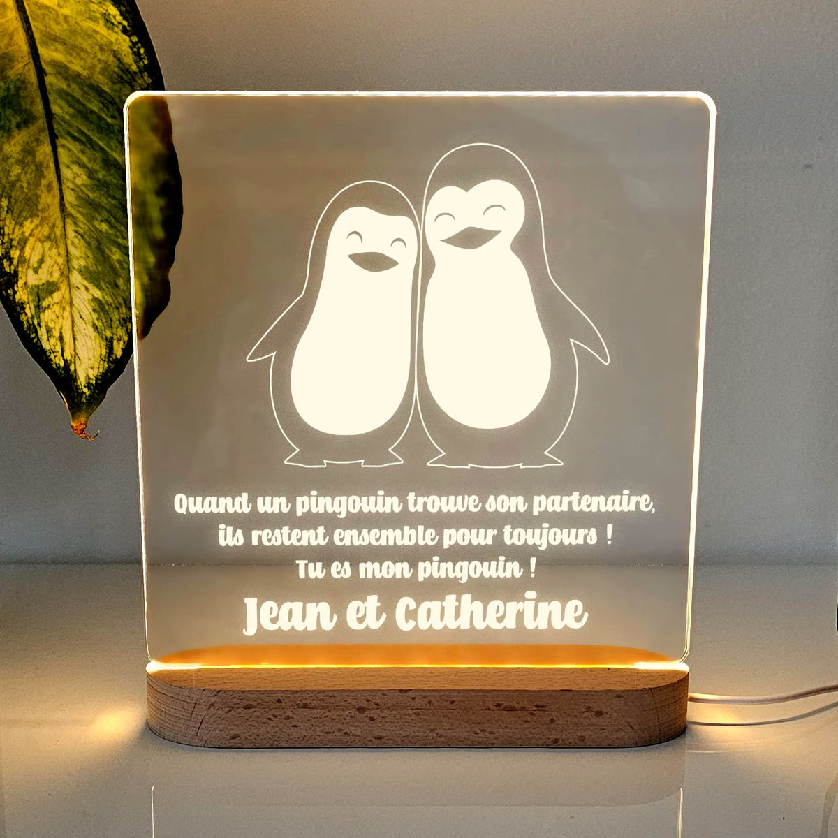 Tu Es Mon Pingouin  - Lampe Décorative