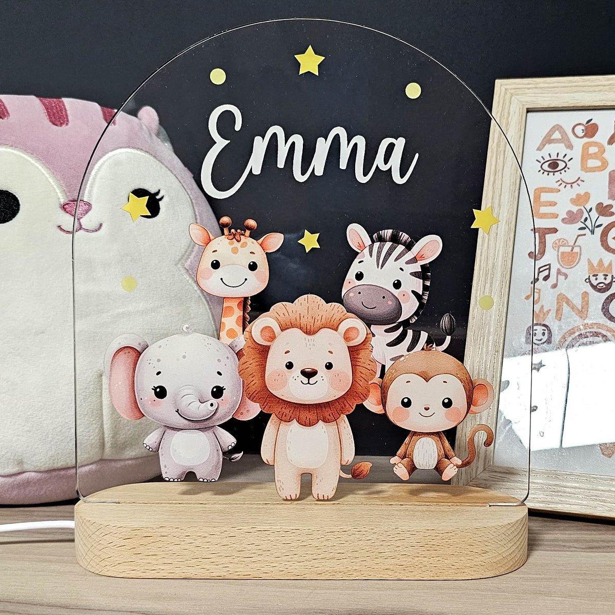 Veilleuse Safari avec Nom Personnalisé