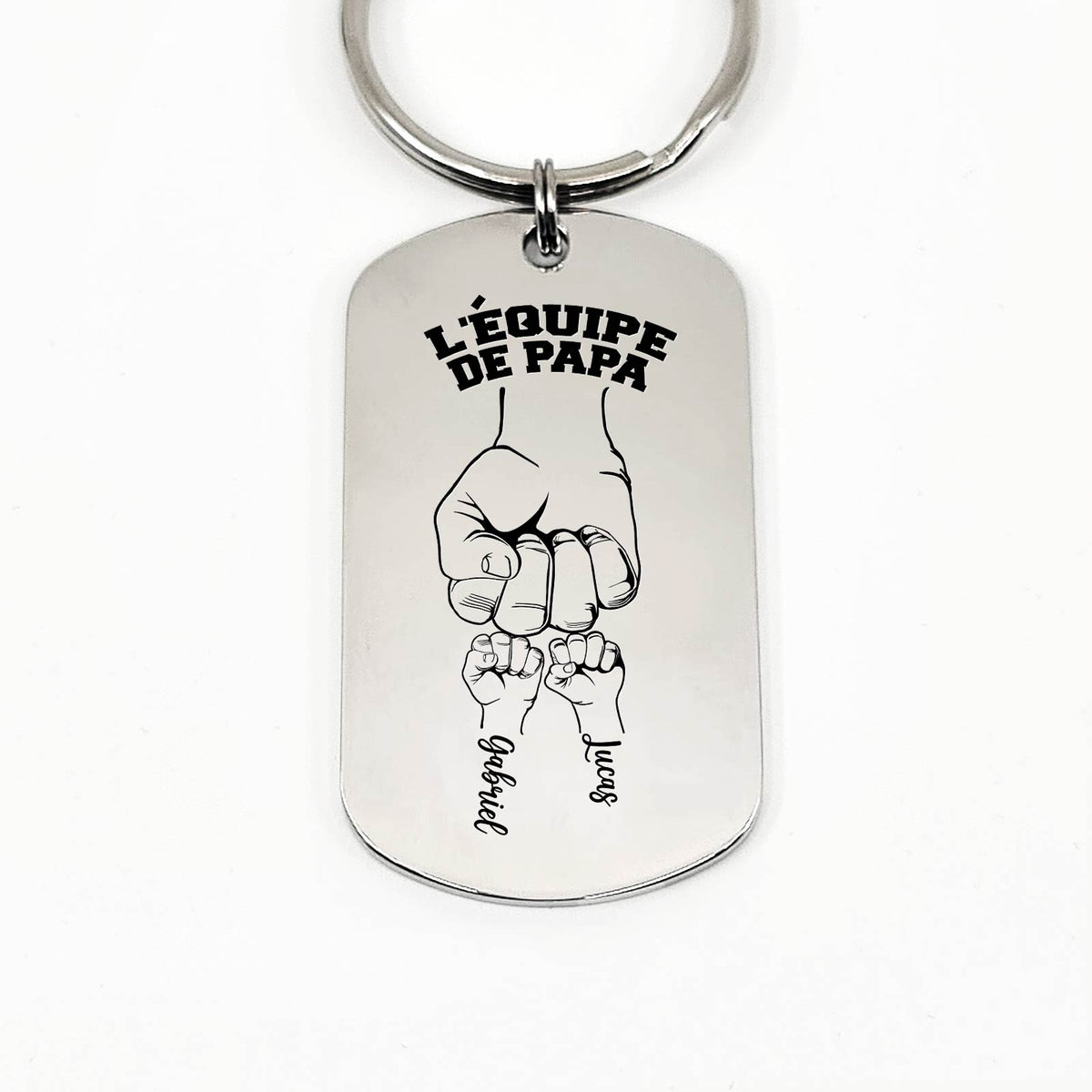 Porte-clés poings serrés - Cadeau de fête des pères pour papa ou papy