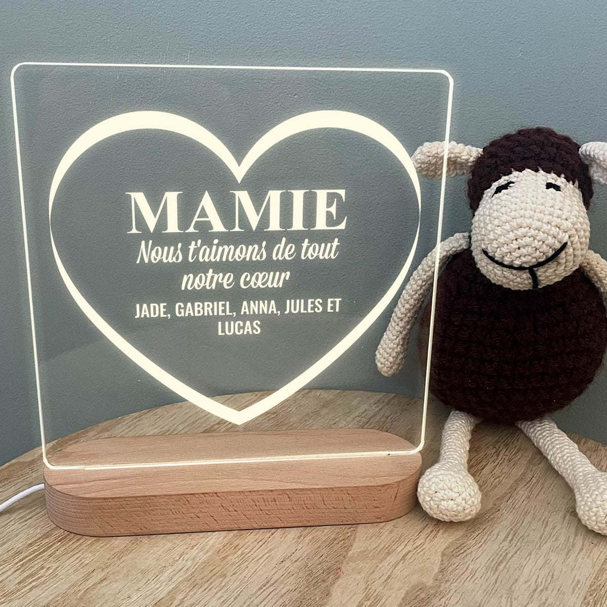 Nous t&#39;aimons de tout notre cœur - Lampe décorative