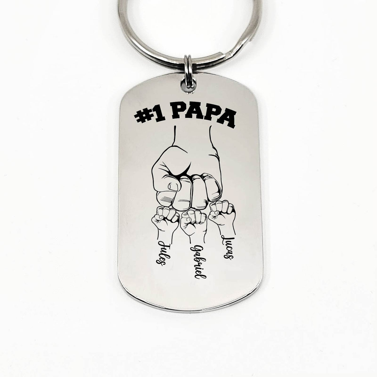 Porte-clés poings serrés - Cadeau de fête des pères pour papa ou papy
