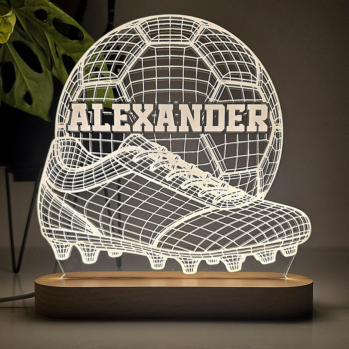 Lampe football avec chaussure de football