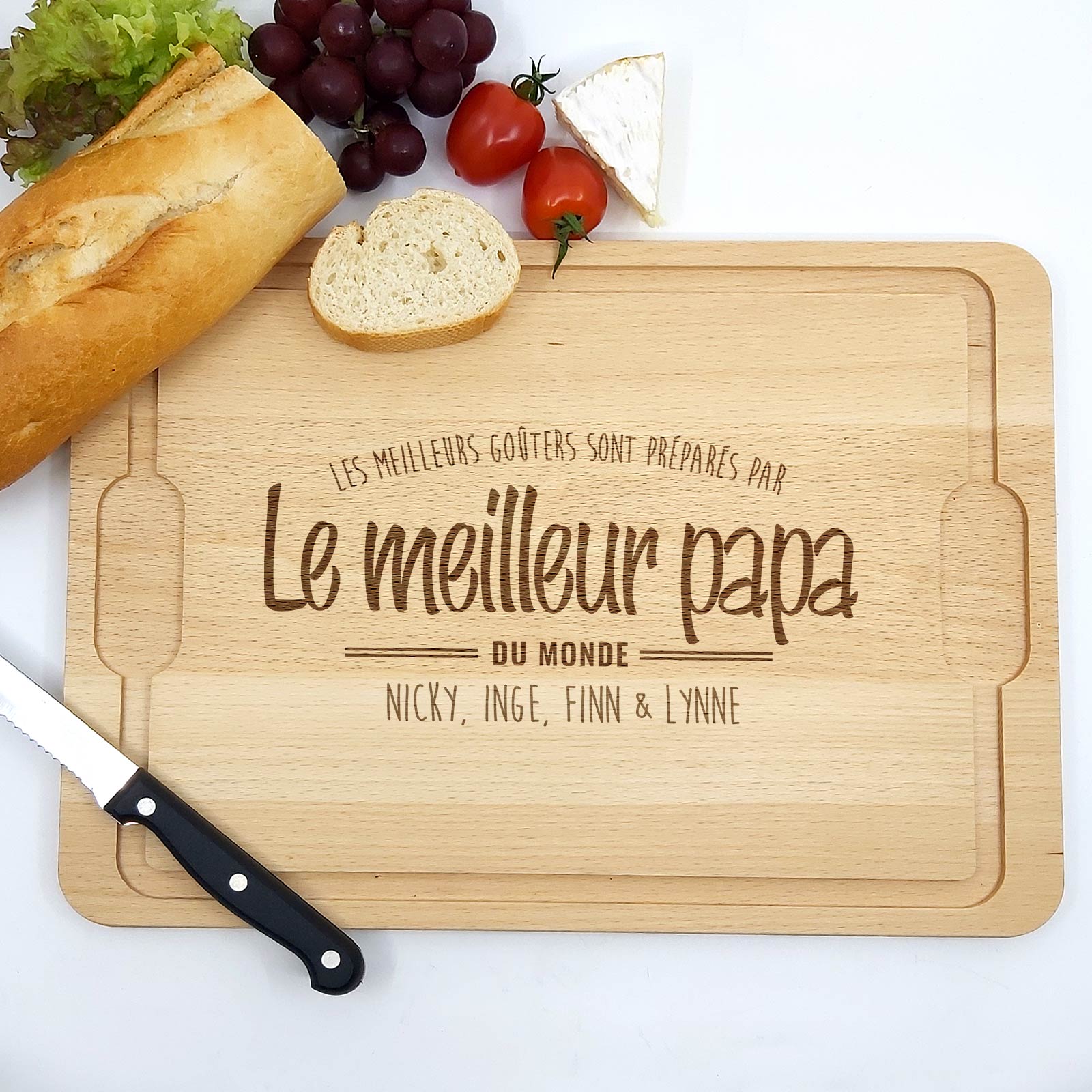 Meilleurs goûters - Planche à découper personnalisée pour papas