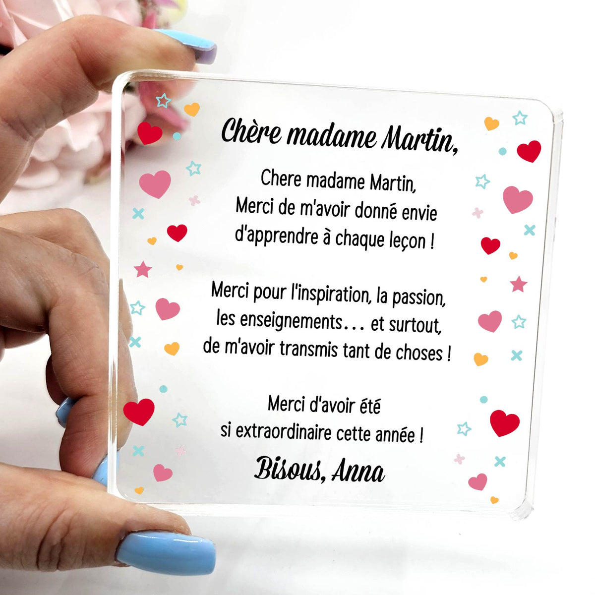 Merci pour tout - Plaque en Plexiglas