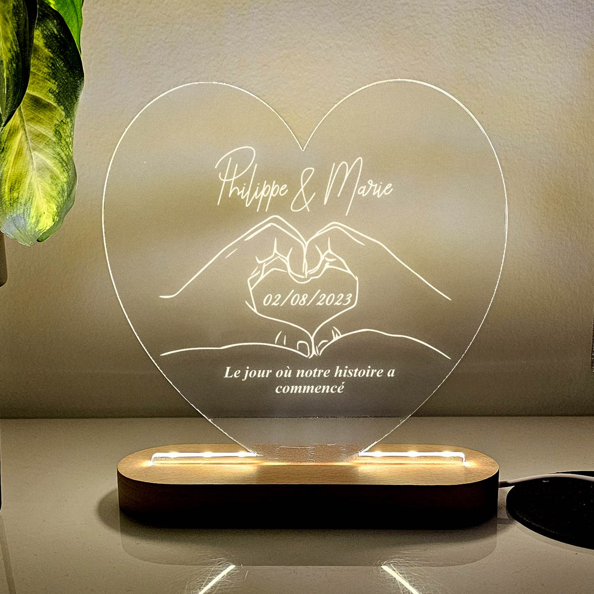 Mains Formant Un Cœur - Lampe Décorative