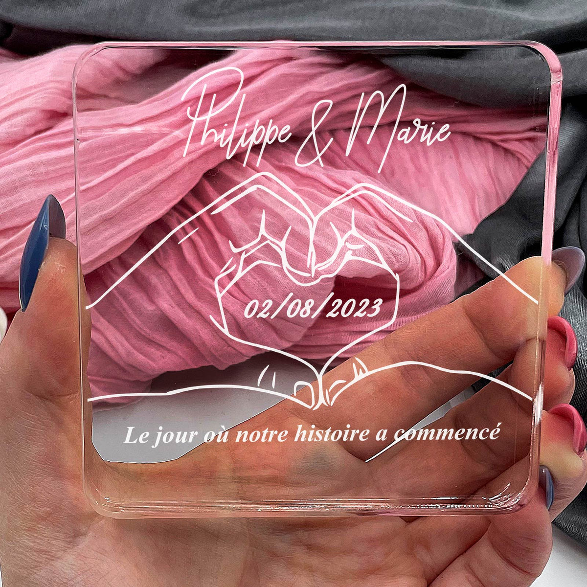 Mains Formant Un Cœur - Plaque En Plexiglas