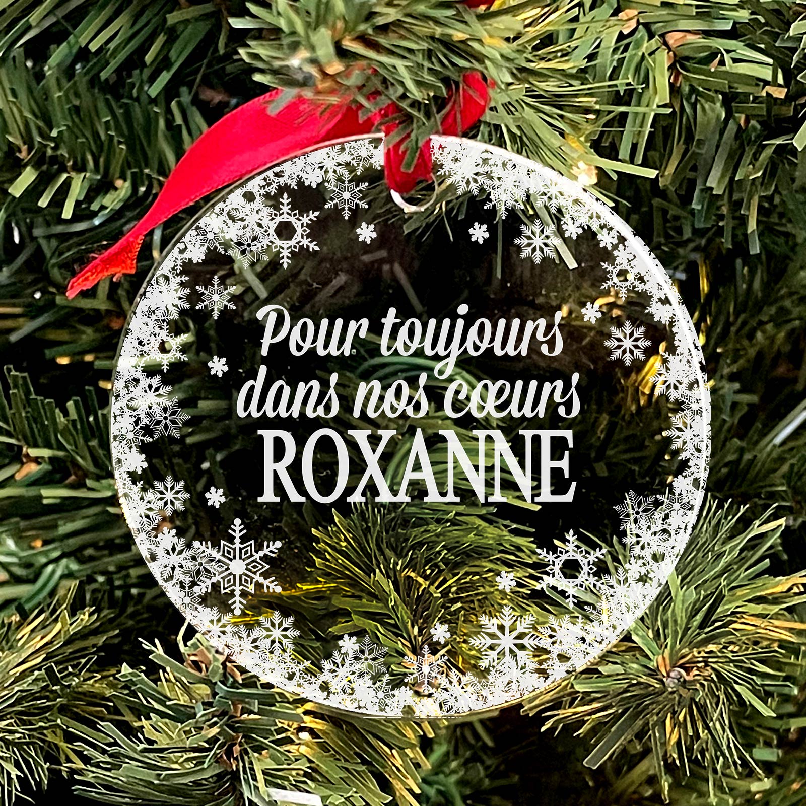 Pour toujours dans nos cœurs – Décoration de Noël en plexiglas