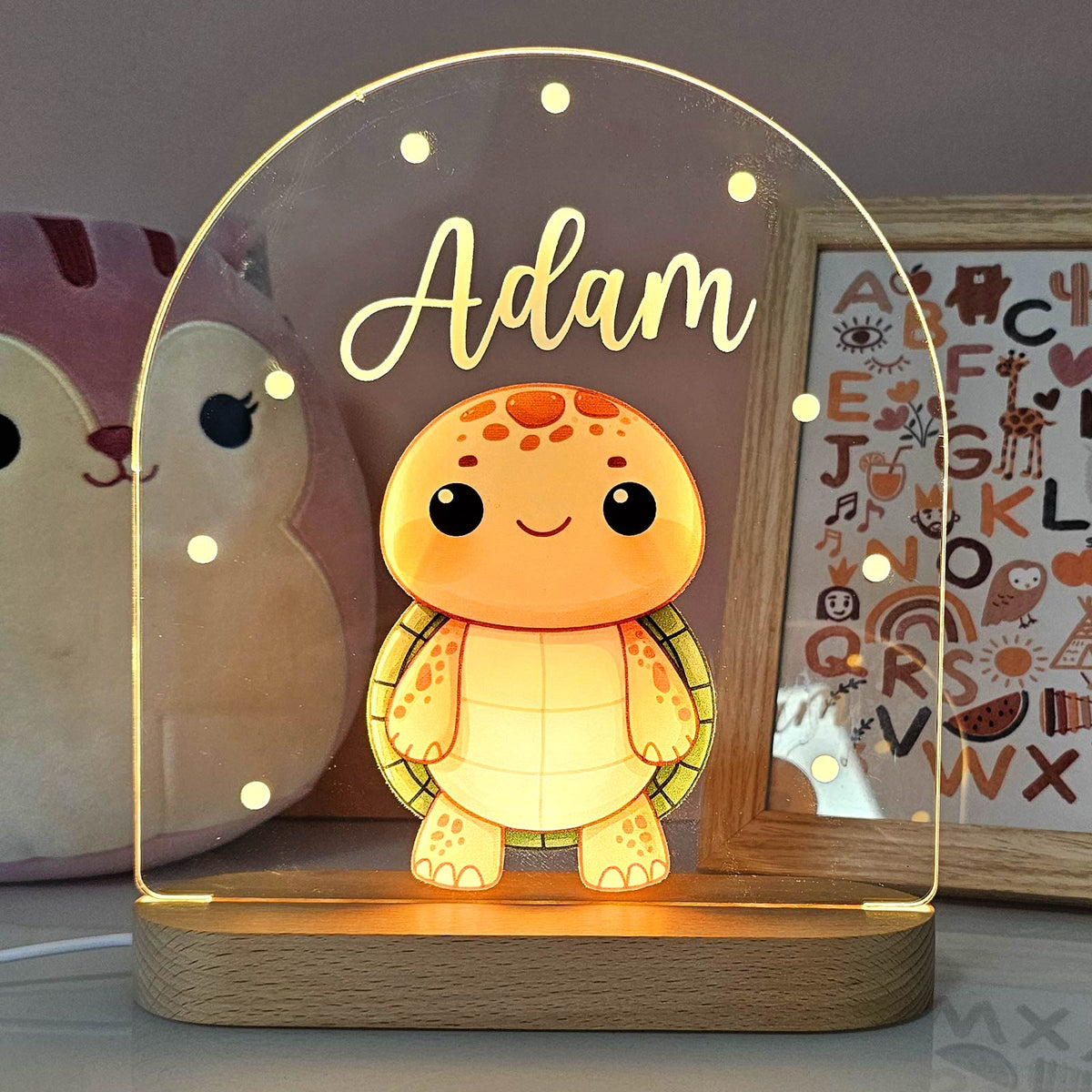 Veilleuse Animaux Mignons avec Nom Personnalisé