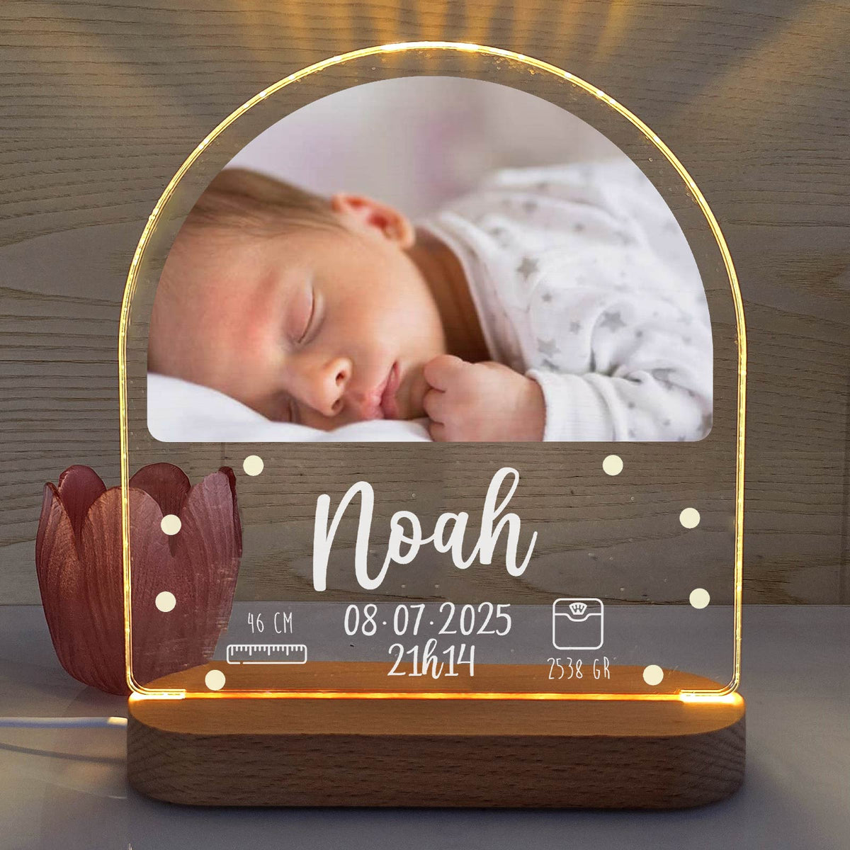 Lampe LED Photo de naissance