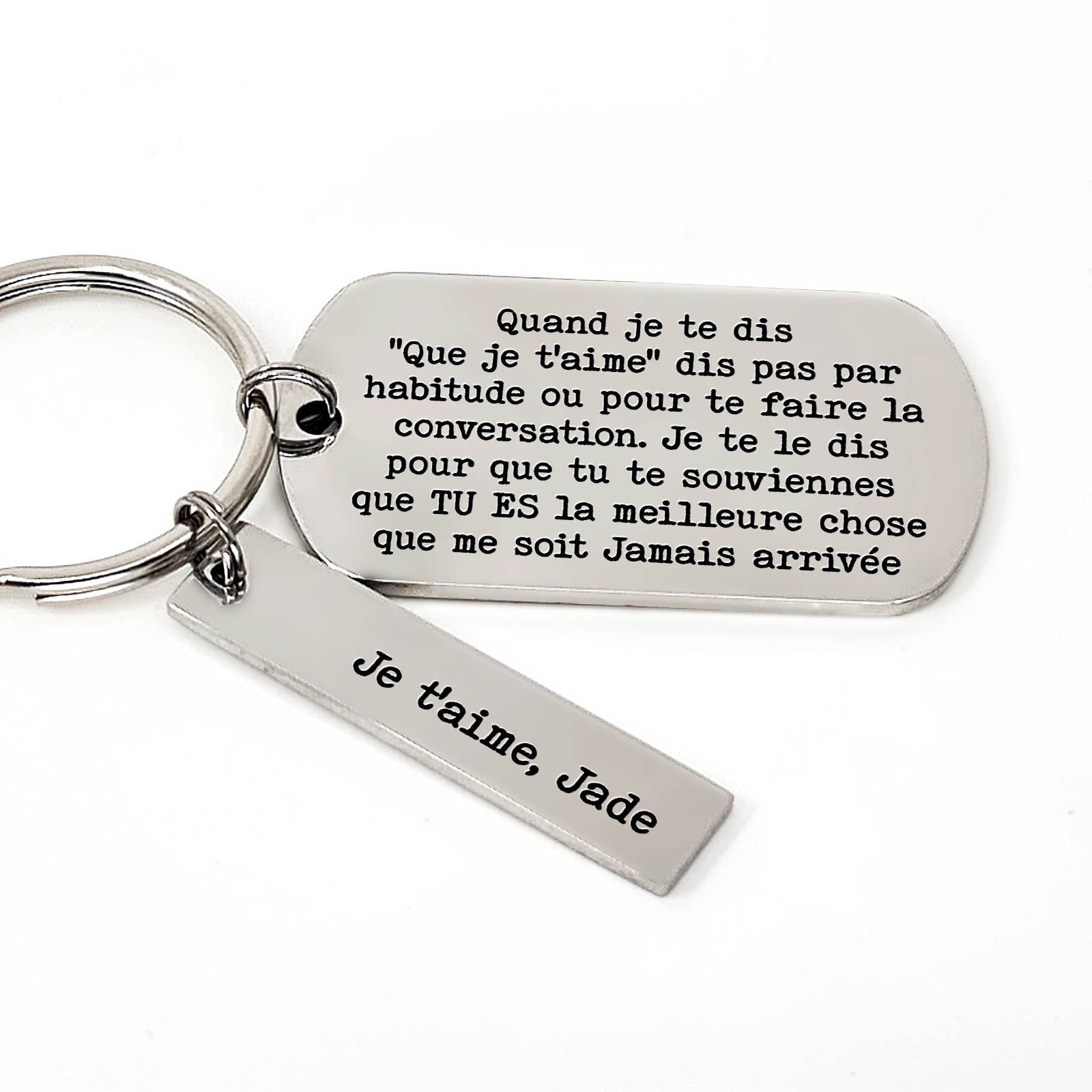 Que je t'aime - Porte-clés Médaille