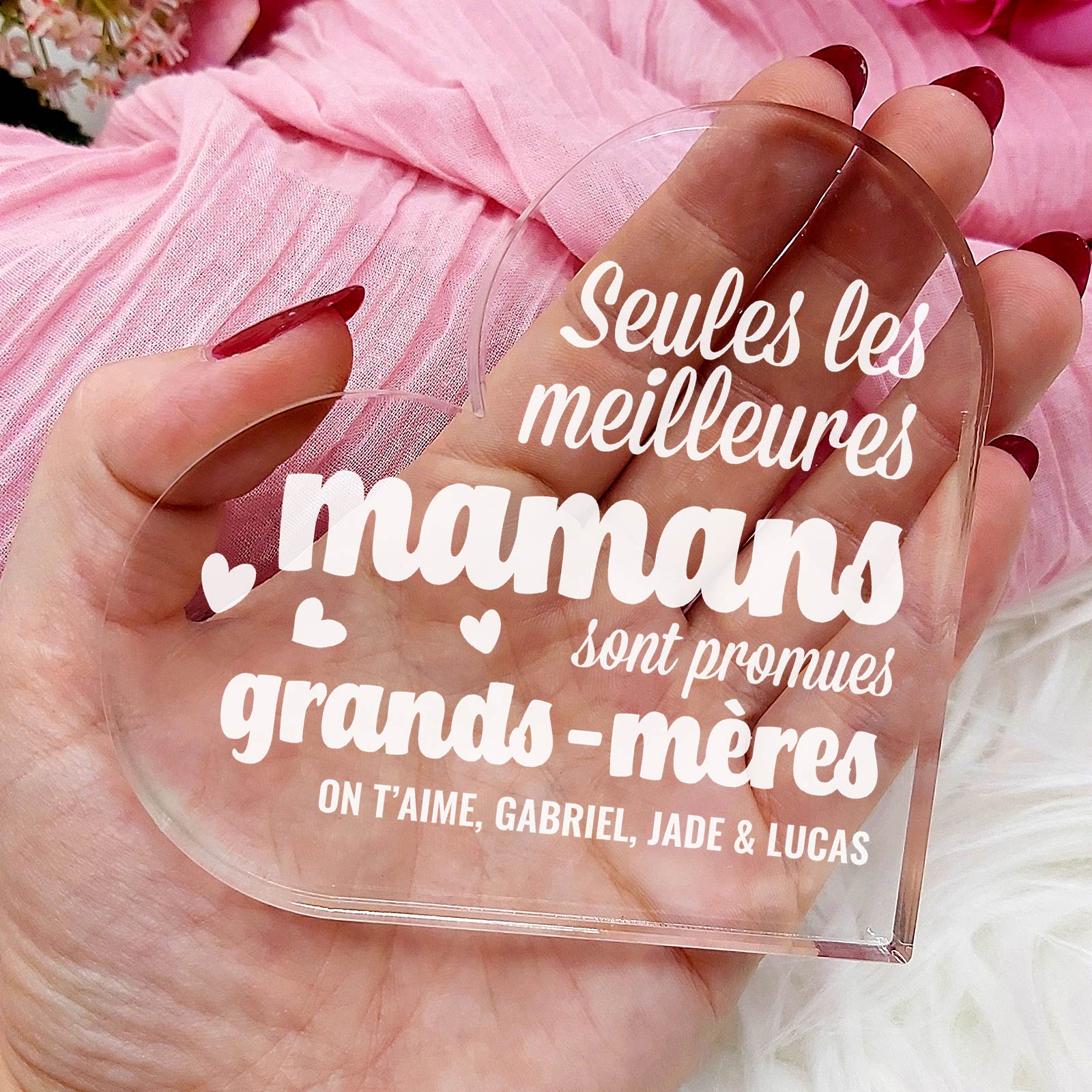 Seules les meilleures mamans sont promues – Cœur en plexiglas