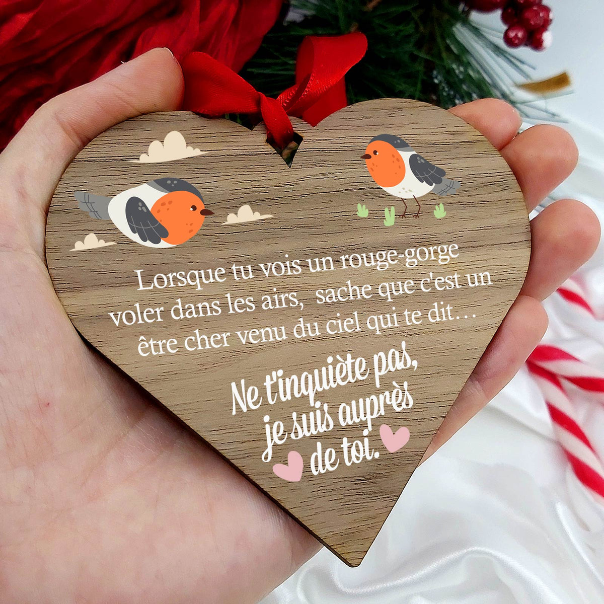 Ne t&#39;inquiète pas - Cœur en bois