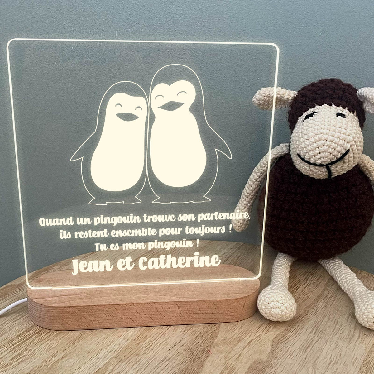 Tu Es Mon Pingouin  - Lampe Décorative