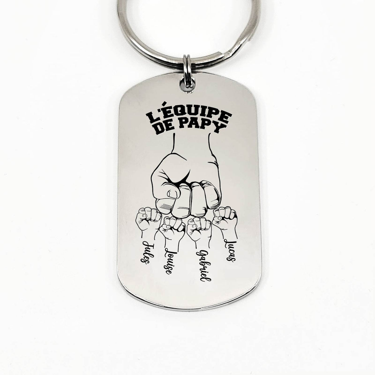 Porte-clés poings serrés - Cadeau de fête des pères pour papa ou papy
