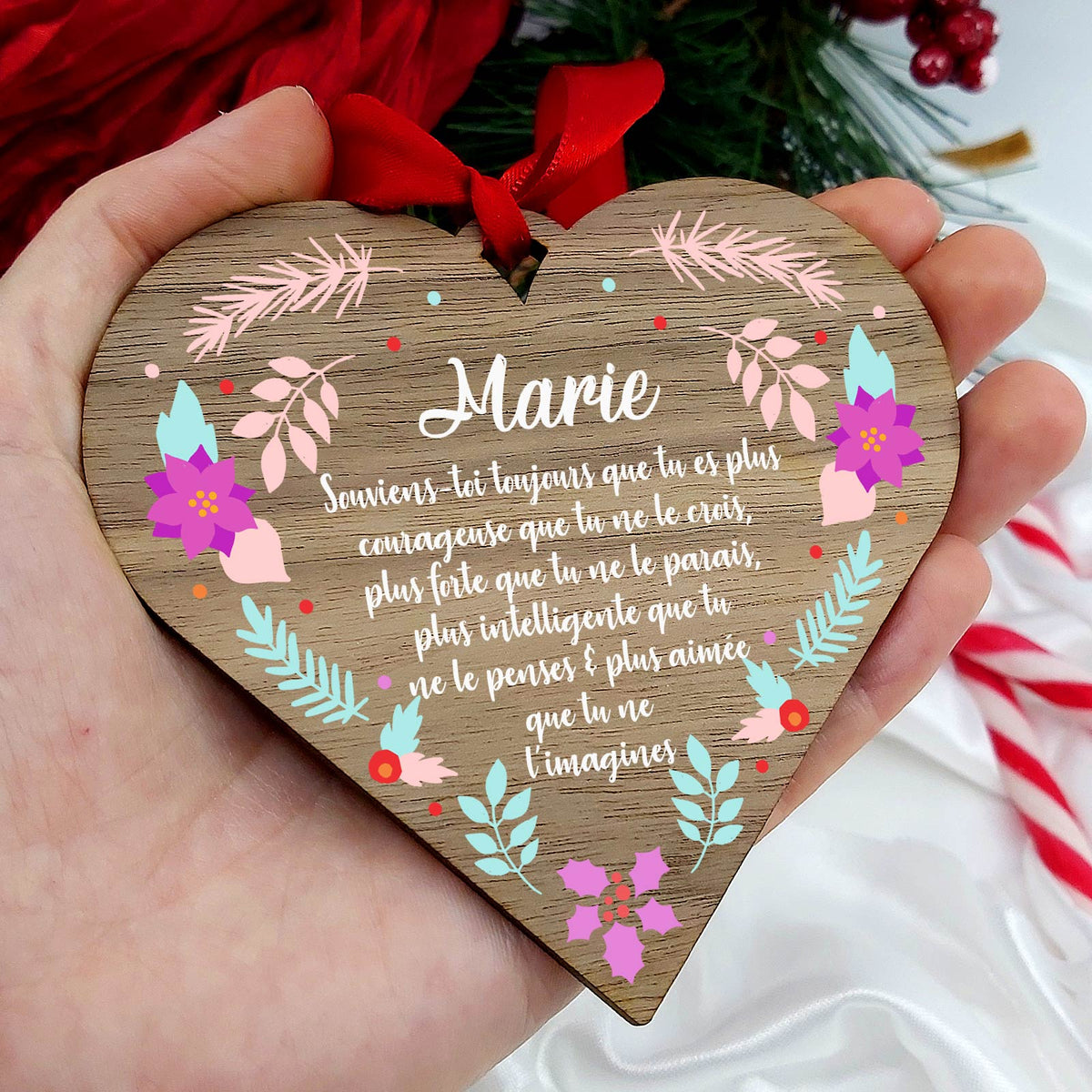 Souviens-toi toujours - Cœur en bois