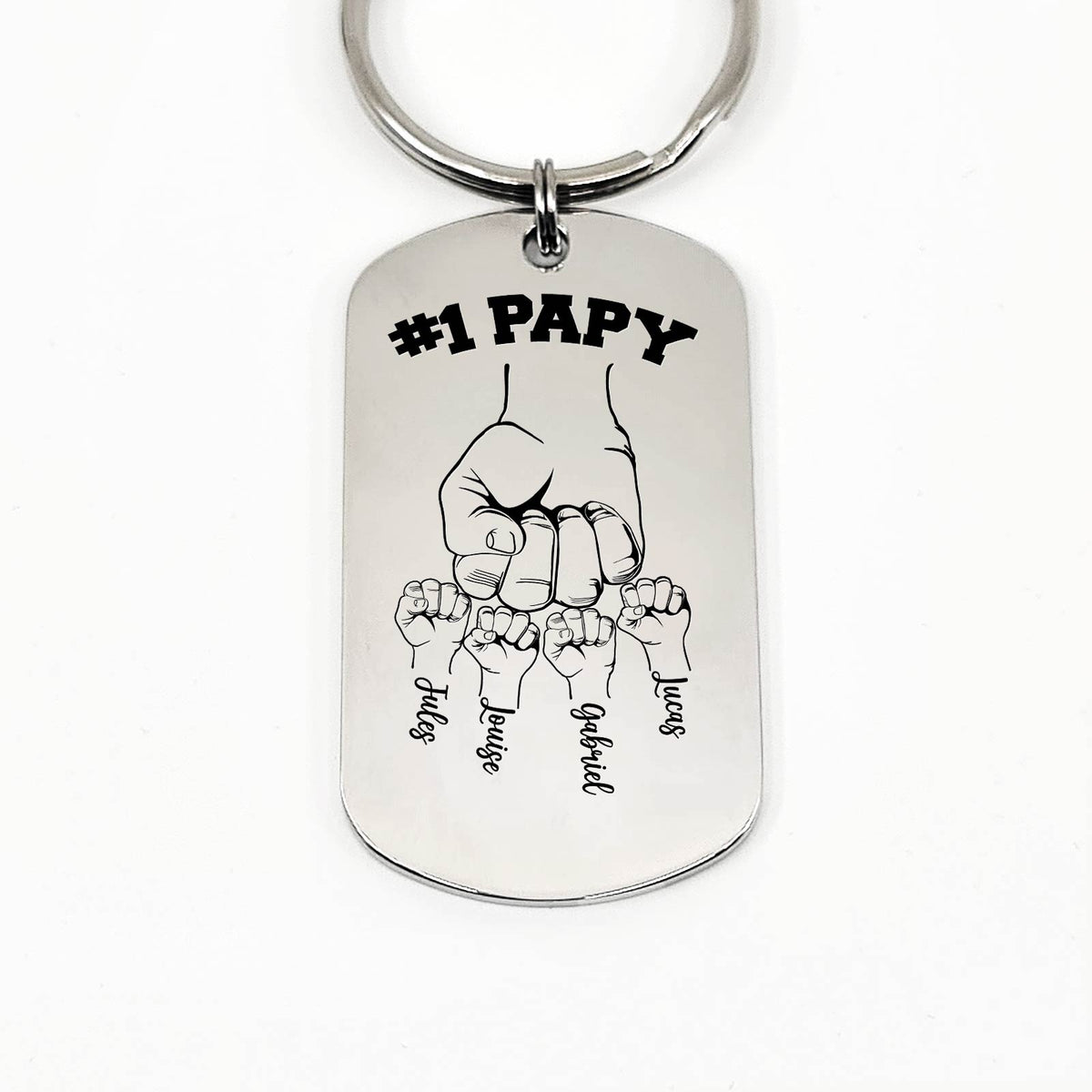 Porte-clés poings serrés - Cadeau de fête des pères pour papa ou papy