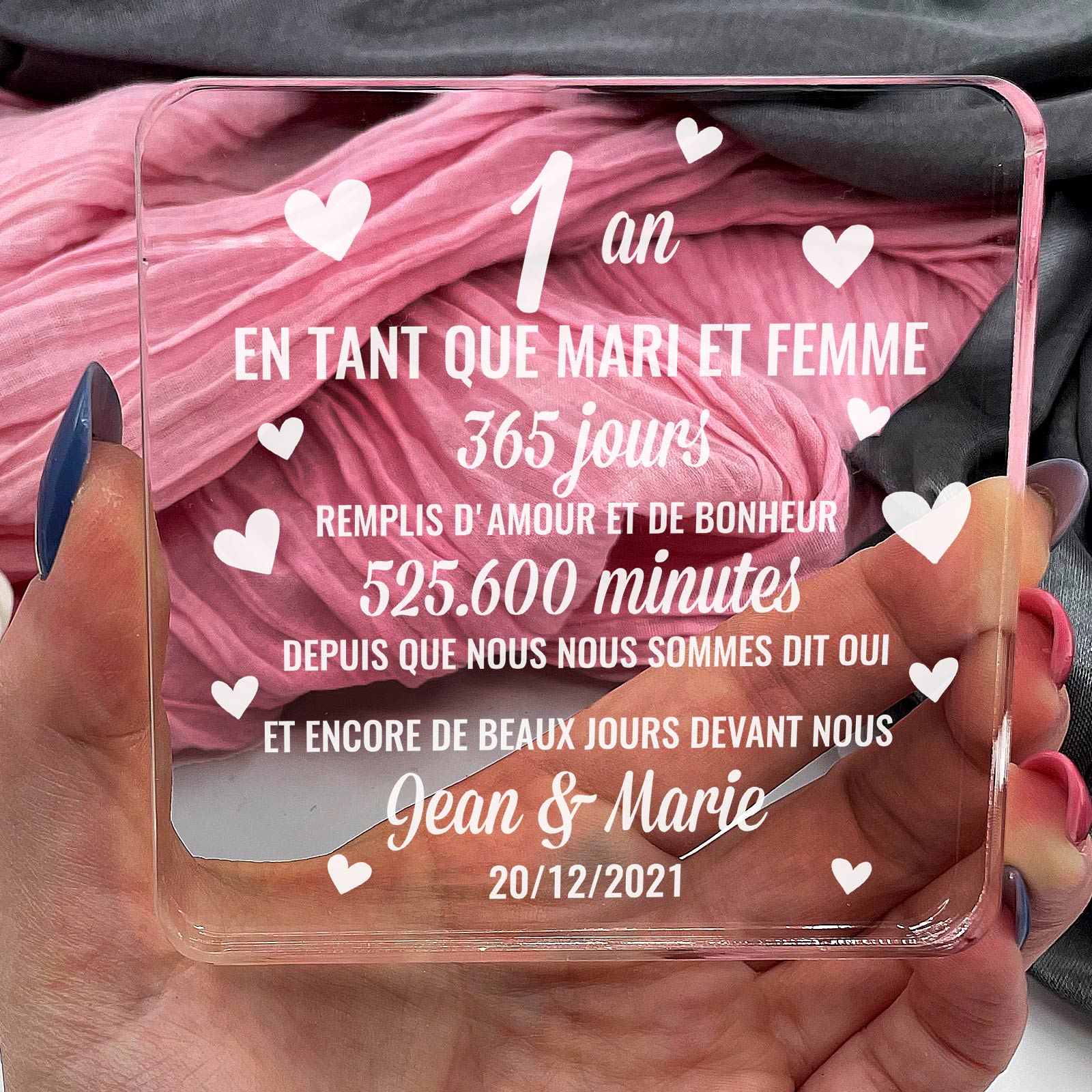 ... an(s) en tant que mari et femme - Plaque en Plexiglas