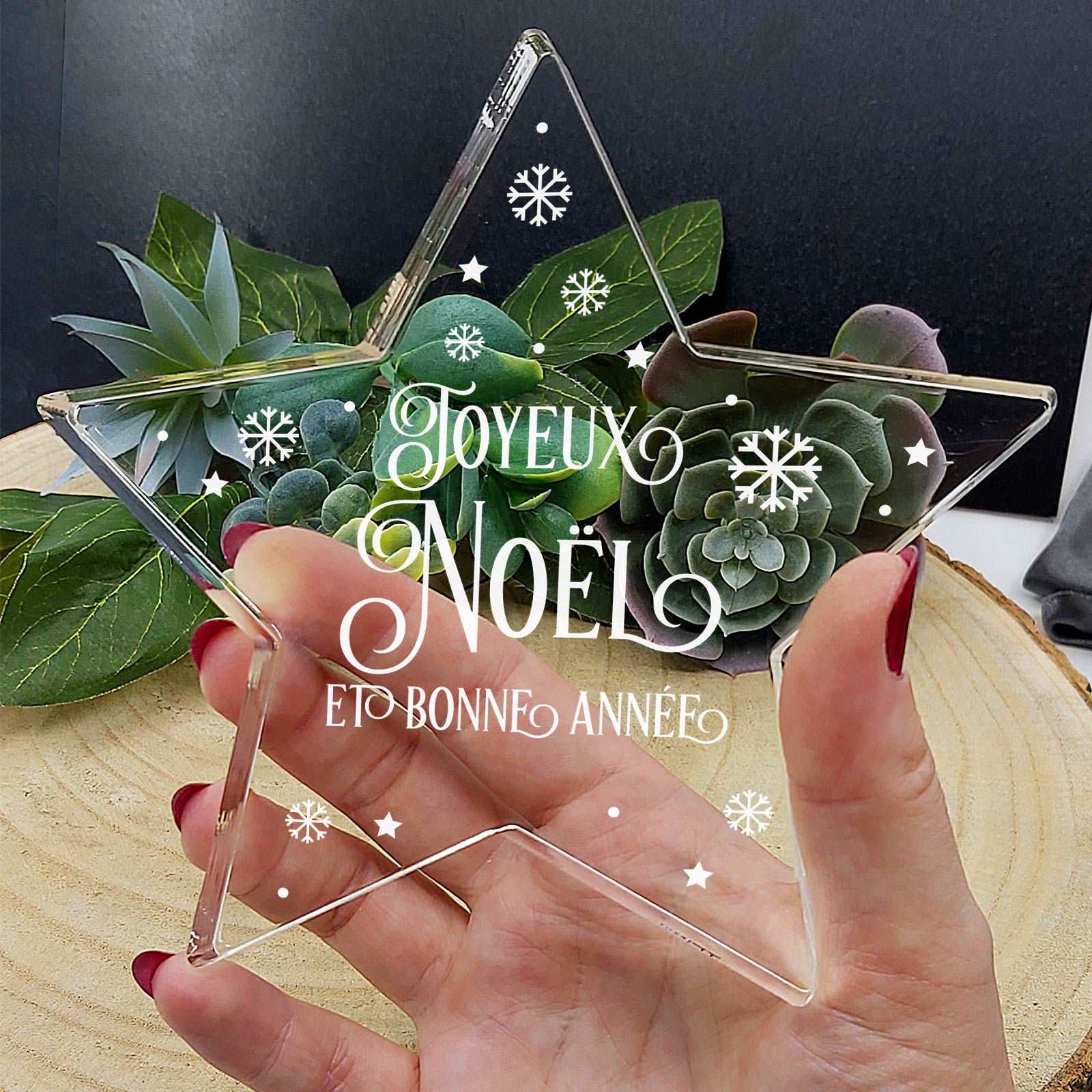 Joyeux Noël et bonne année - Étoile en plexiglas