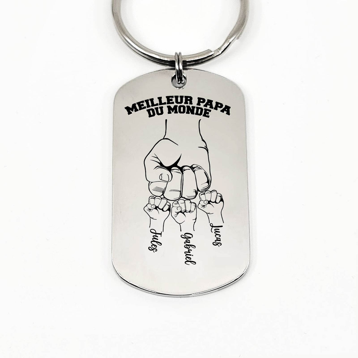 Porte-clés poings serrés - Cadeau de fête des pères pour papa ou papy