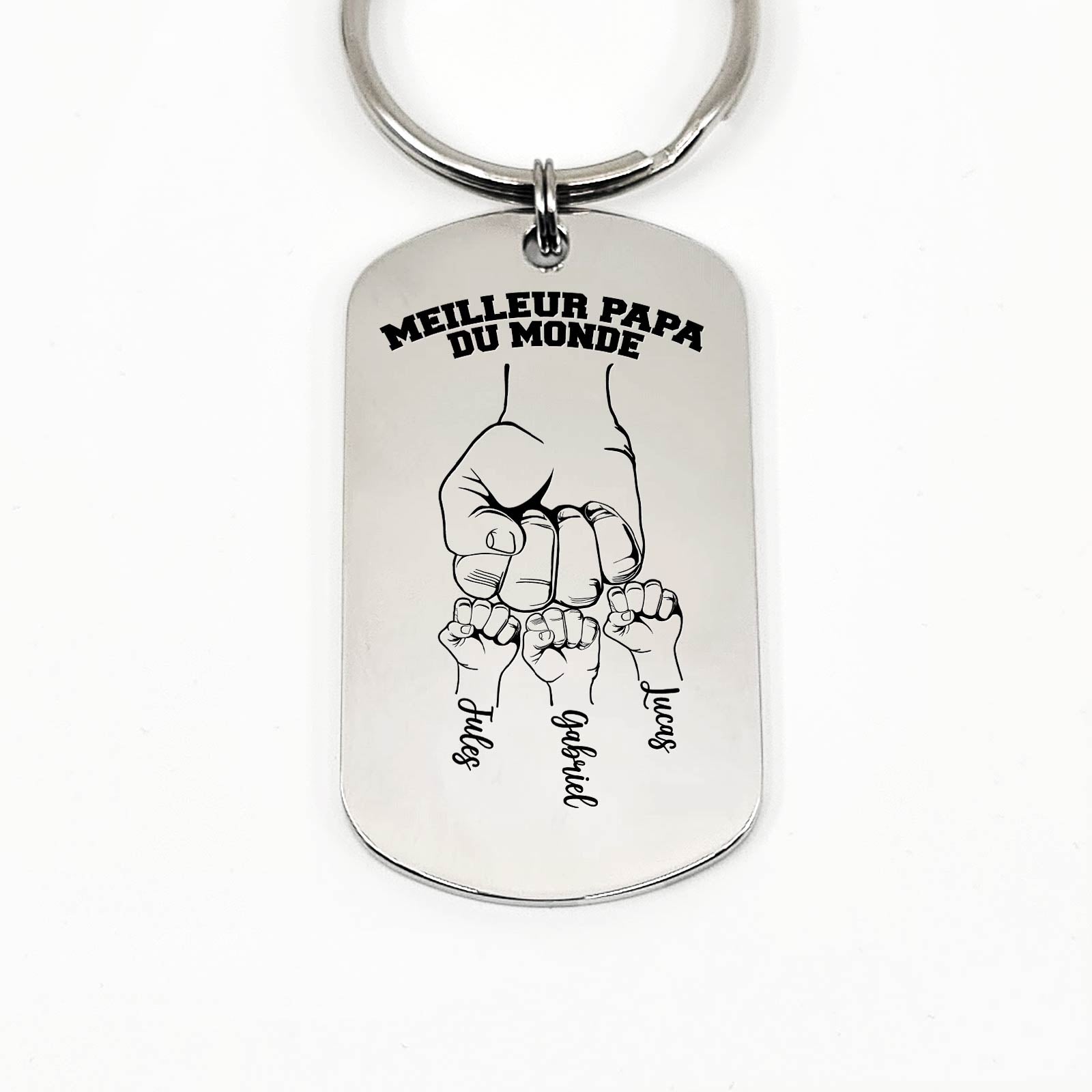 Porte-clés poings serrés - Cadeau de fête des pères pour papa ou papy