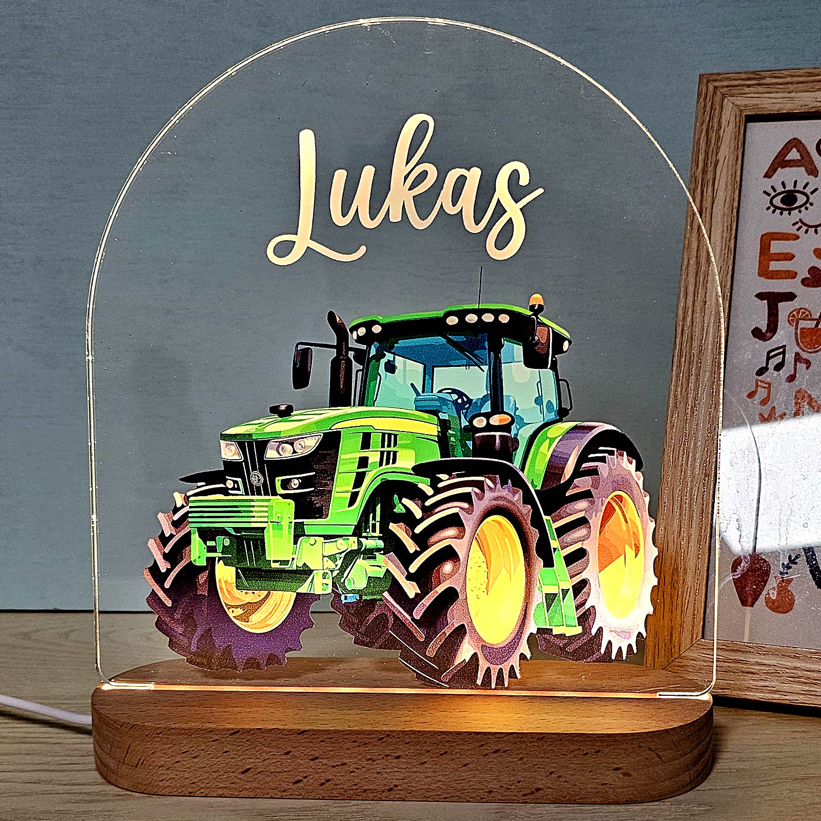 Tracteur - Veilleuse avec Nom Personnalisé
