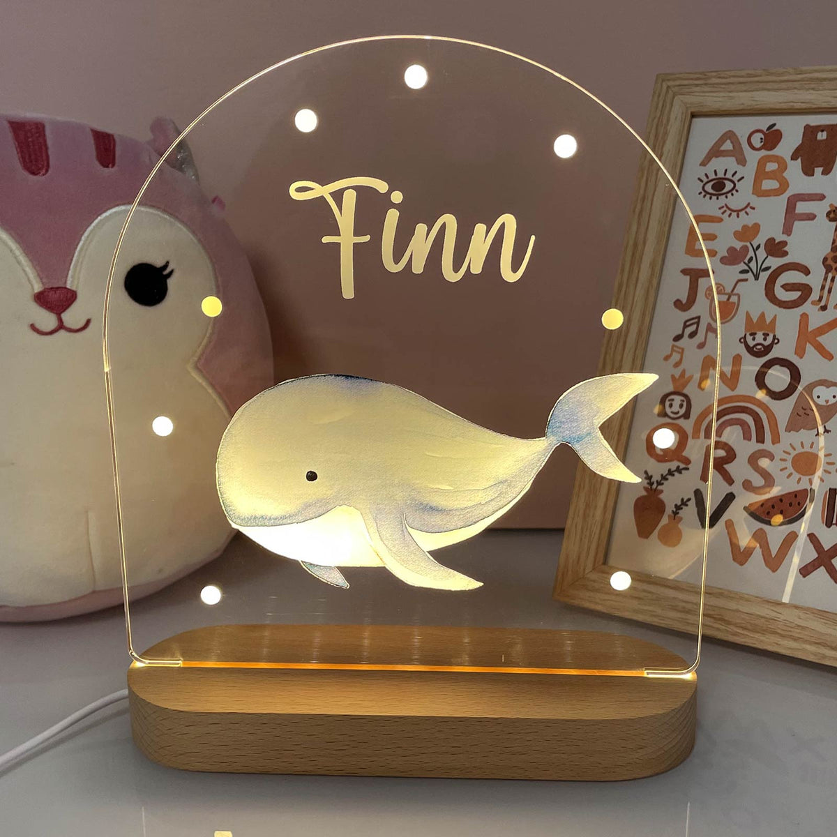 Veilleuse Animaux Mignons avec Nom Personnalisé