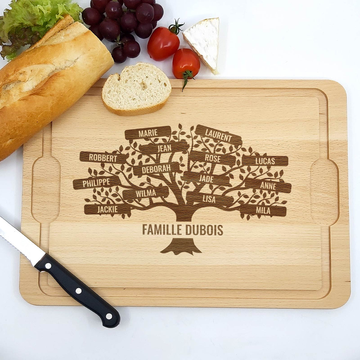 Arbre généalogique et prénoms - Planche à découper