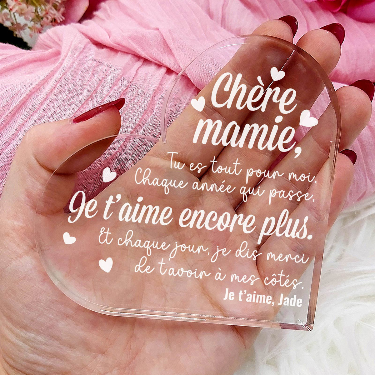 Tu es tout pour moi - Cœur en plexiglas