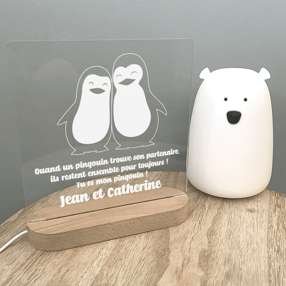 Tu Es Mon Pingouin  - Lampe Décorative