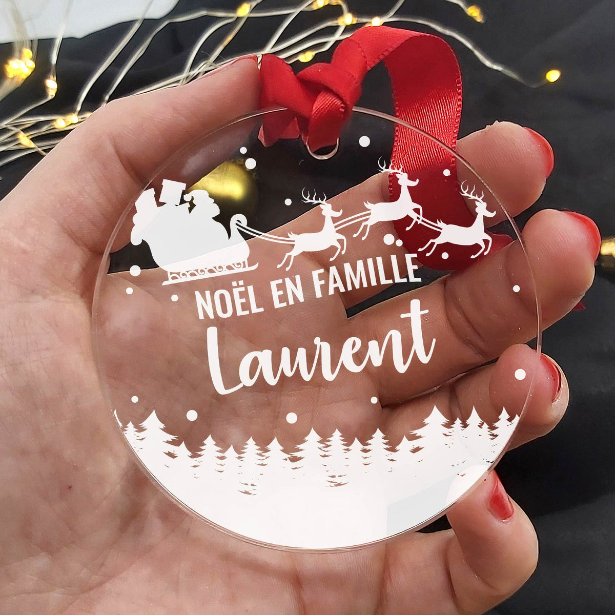 Noël en famille...  Décoration en plexiglas