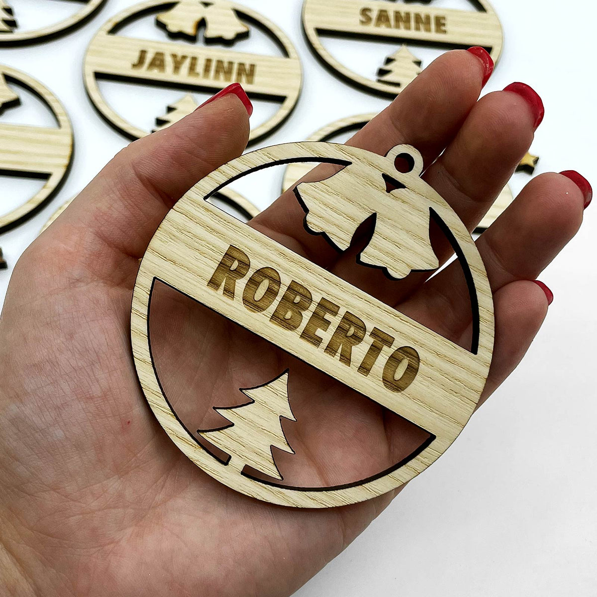 Décoration de noël en bois avec votre nom