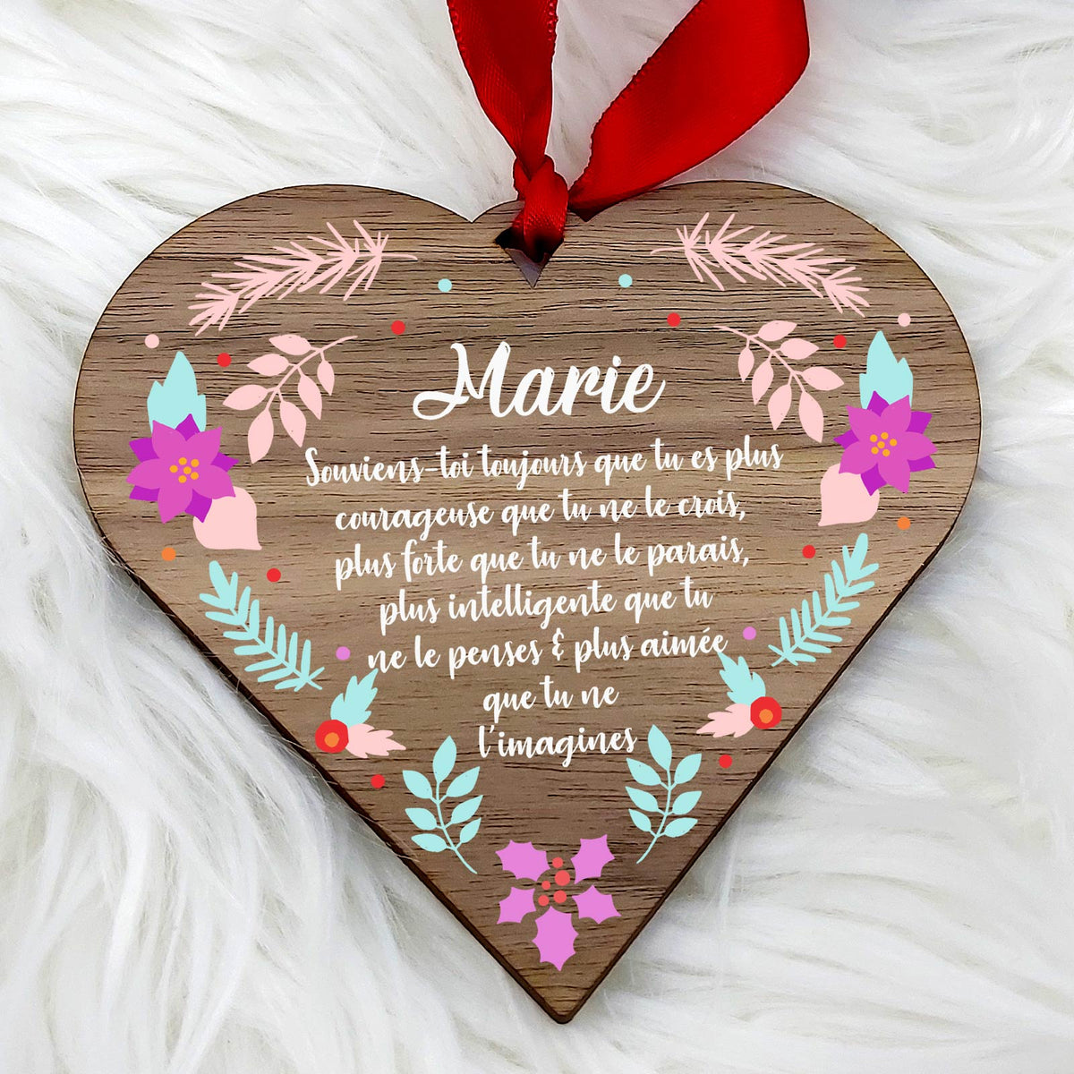 Souviens-toi toujours - Cœur en bois