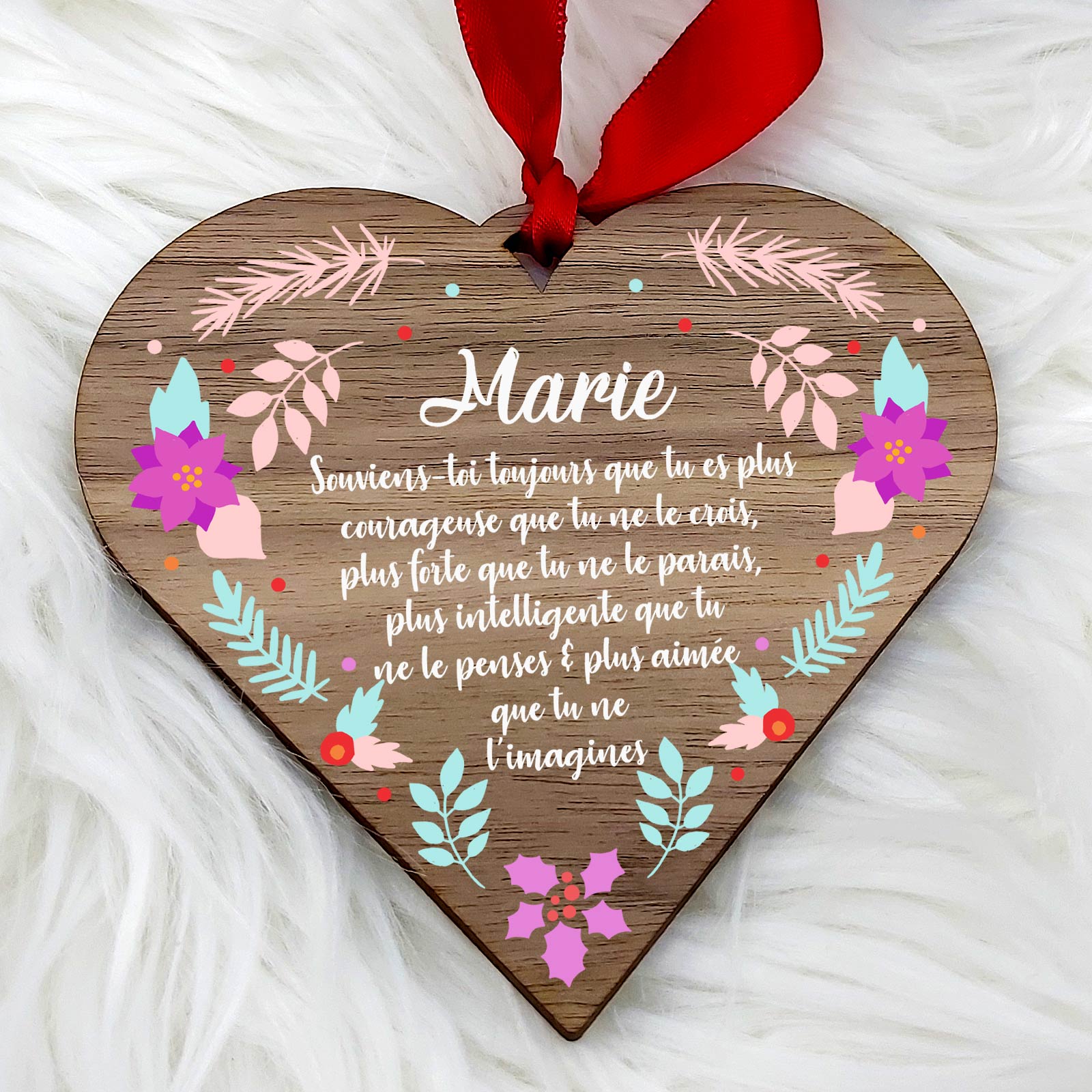 Souviens-toi toujours - Cœur en bois