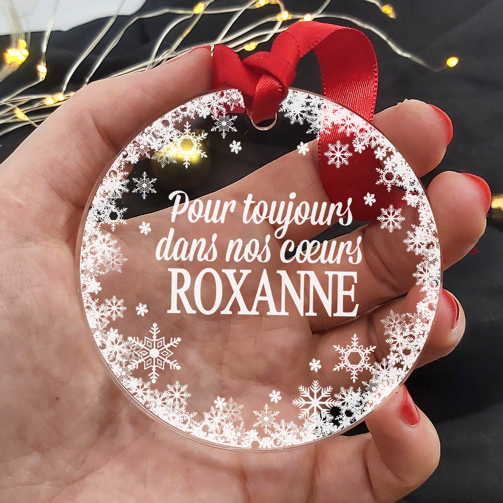 Pour toujours dans nos cœurs – Décoration de Noël en plexiglas