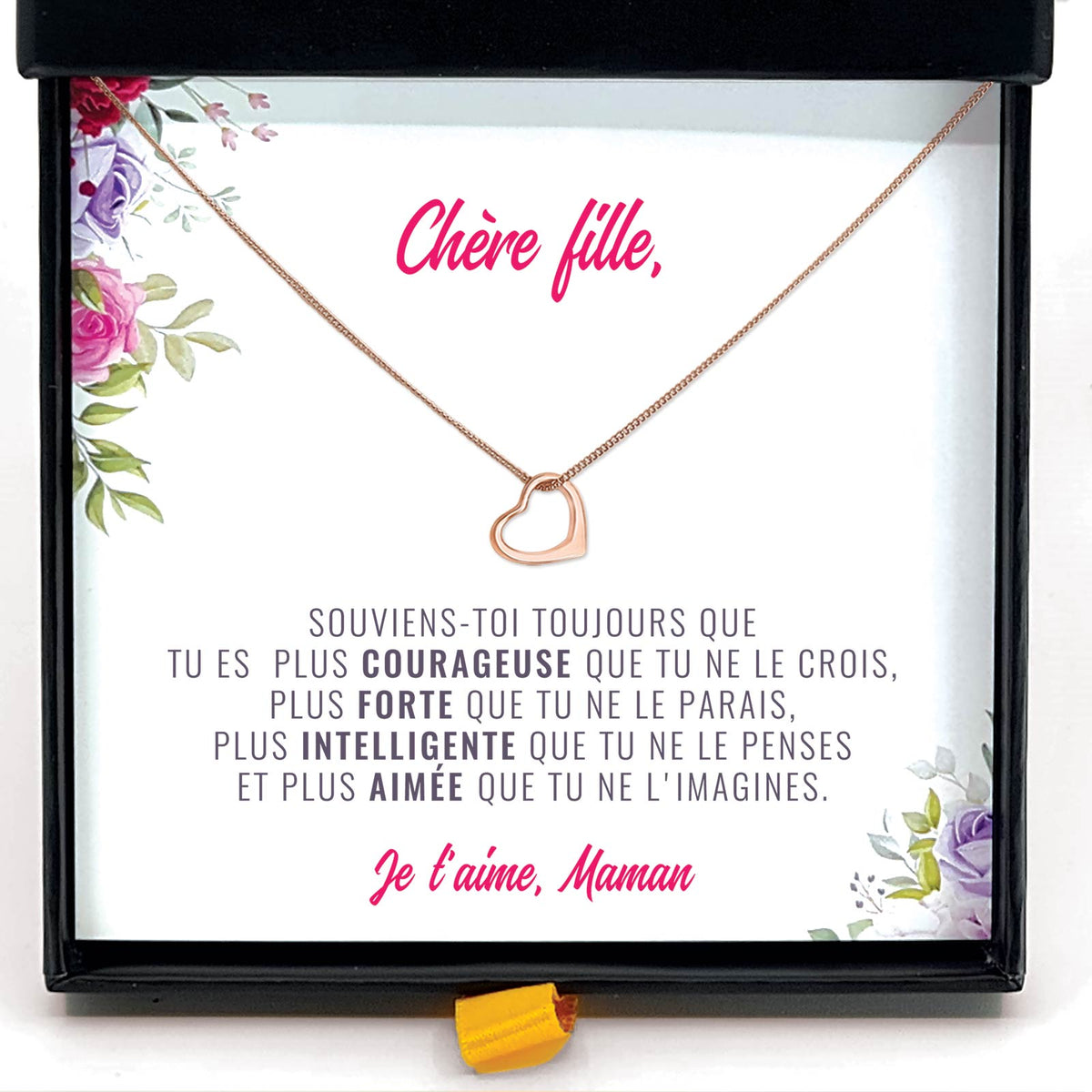 Souviens-toi toujours - Collier et Carte avec Message Personnalisé