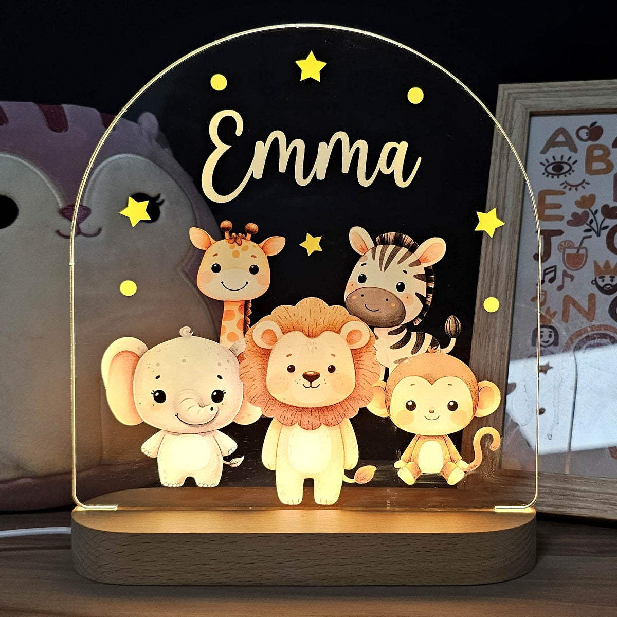 Veilleuse Safari avec Nom Personnalisé