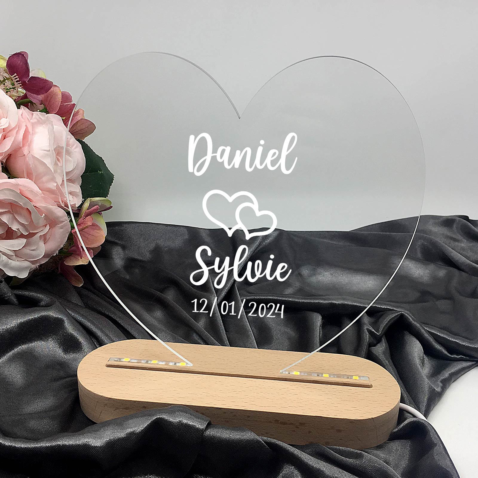 Noms Et Cœurs - Lampe Décorative Cœur