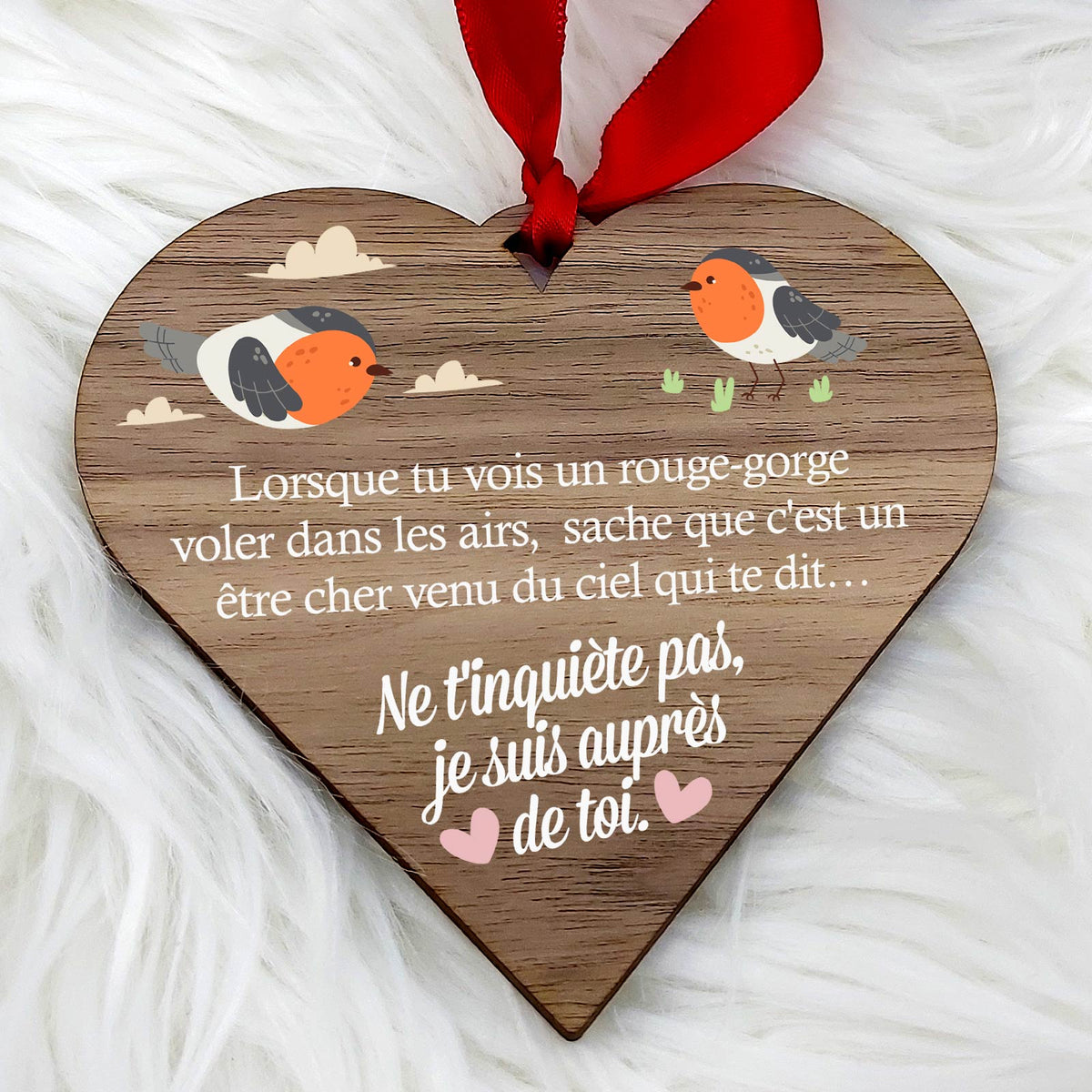 Ne t&#39;inquiète pas - Cœur en bois