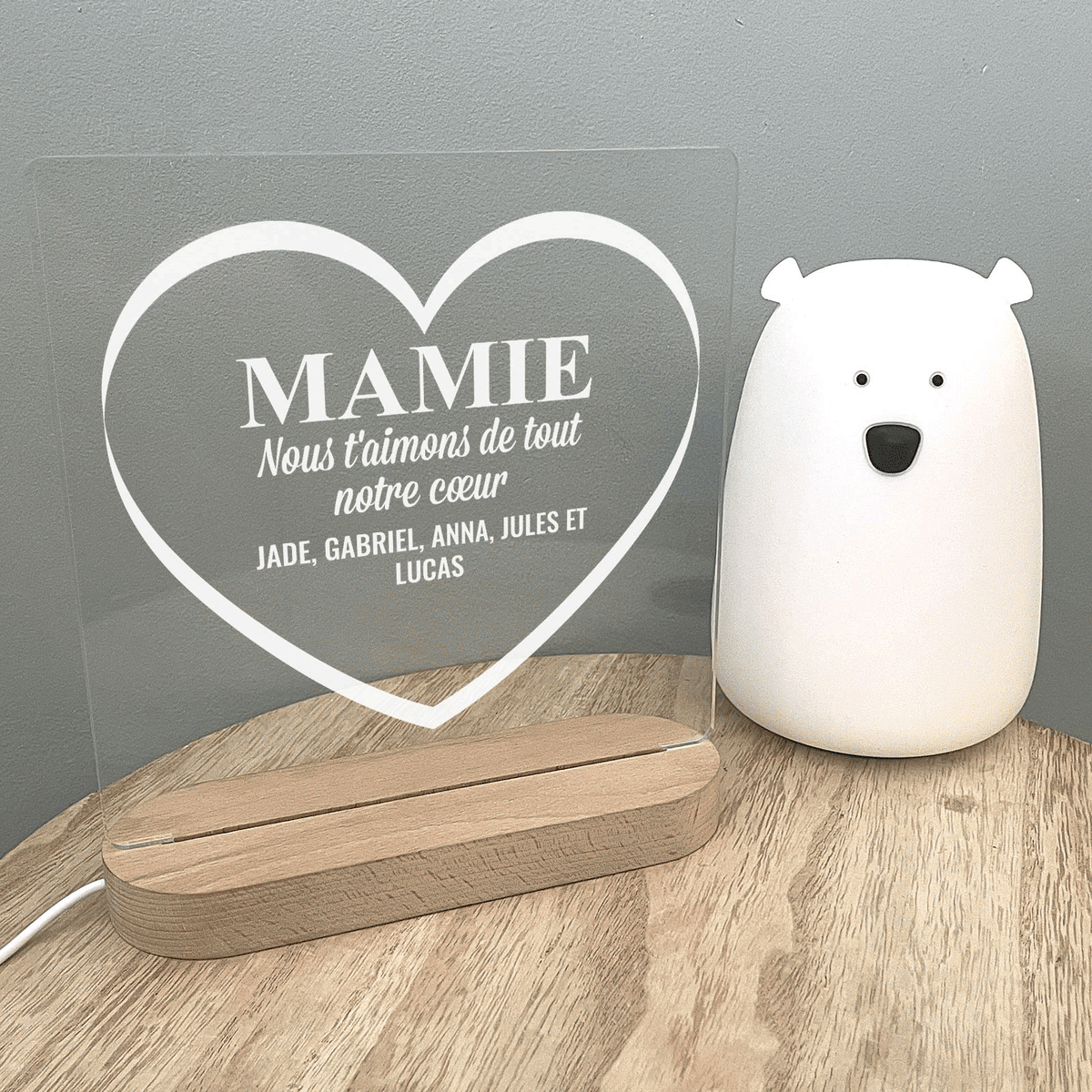 Nous t&#39;aimons de tout notre cœur - Lampe décorative