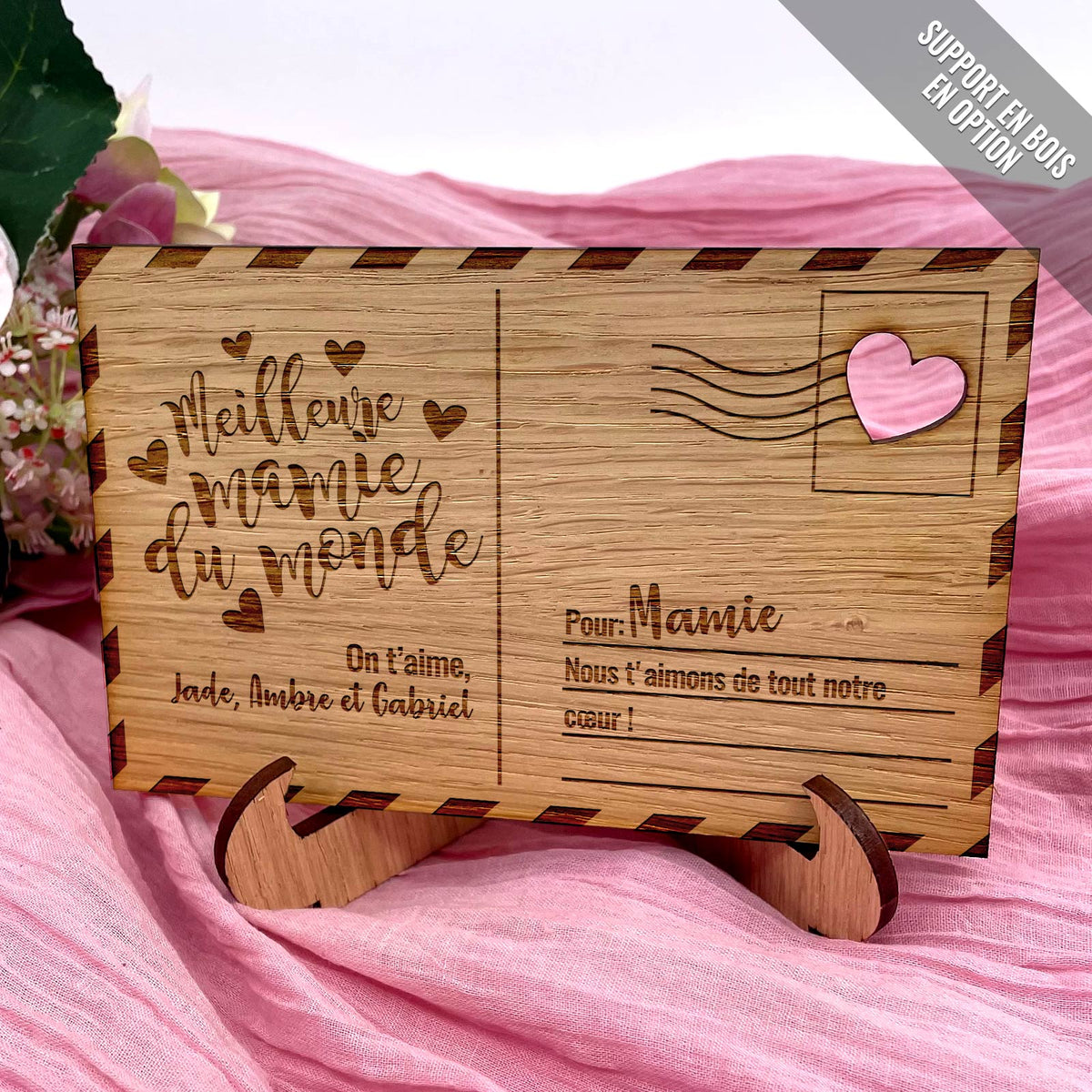Meilleure mamie du monde - Carte postale en bois