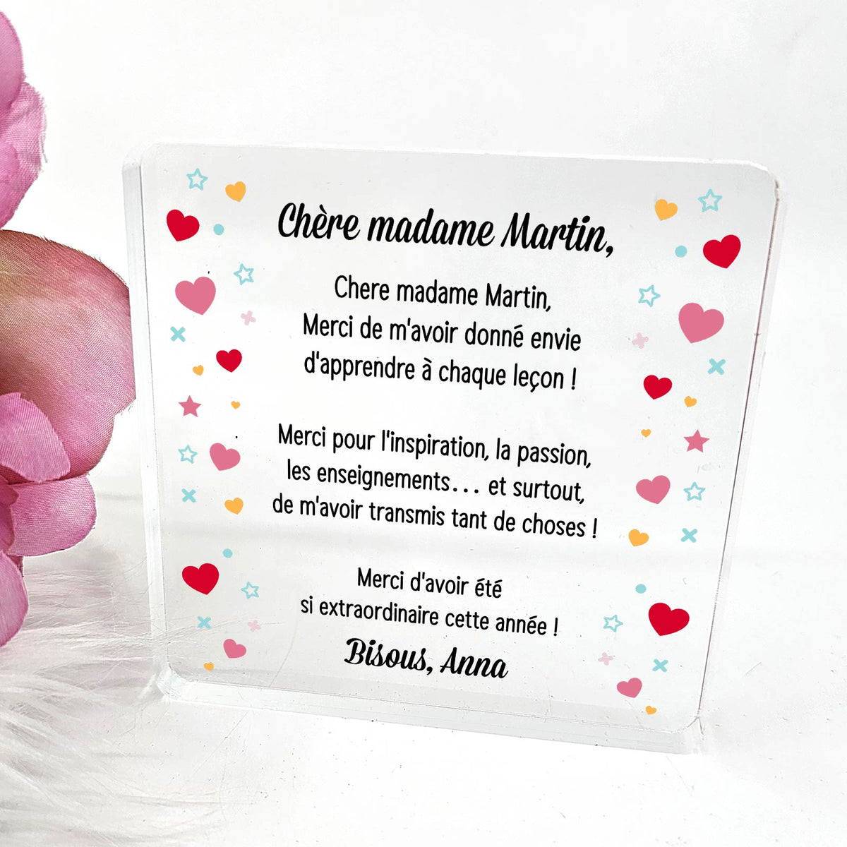 Merci pour tout - Plaque en Plexiglas