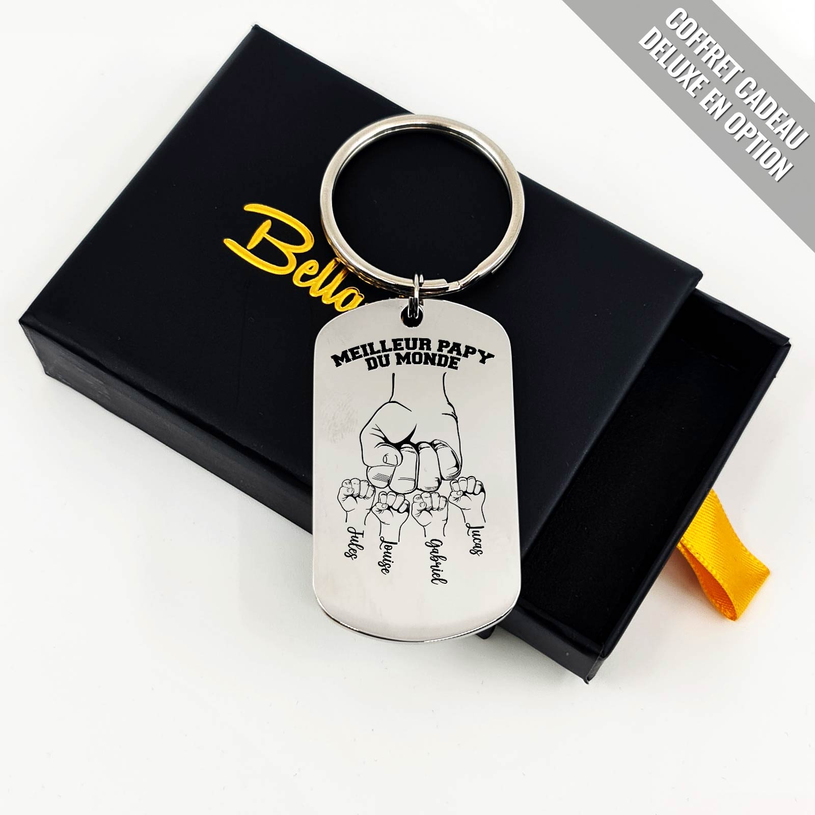 Porte-clés poings serrés - Cadeau de fête des pères pour papa ou papy