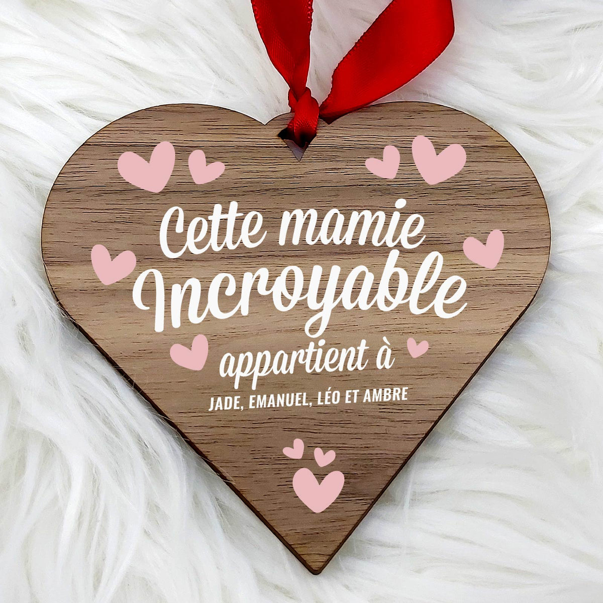 Cette Mamie Incroyable - Cœur en bois