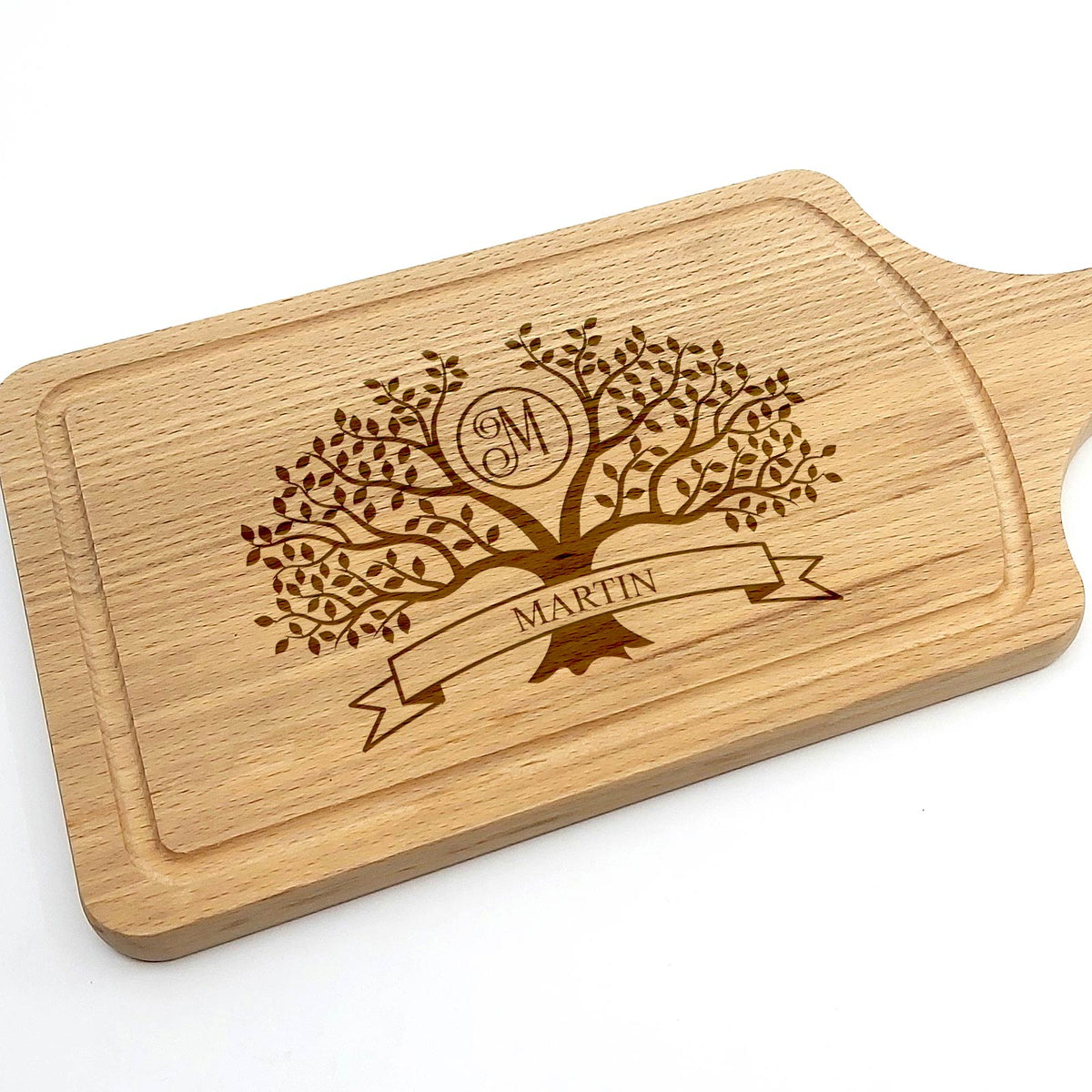 Planche à découper personnalisée avec noms et Initiale