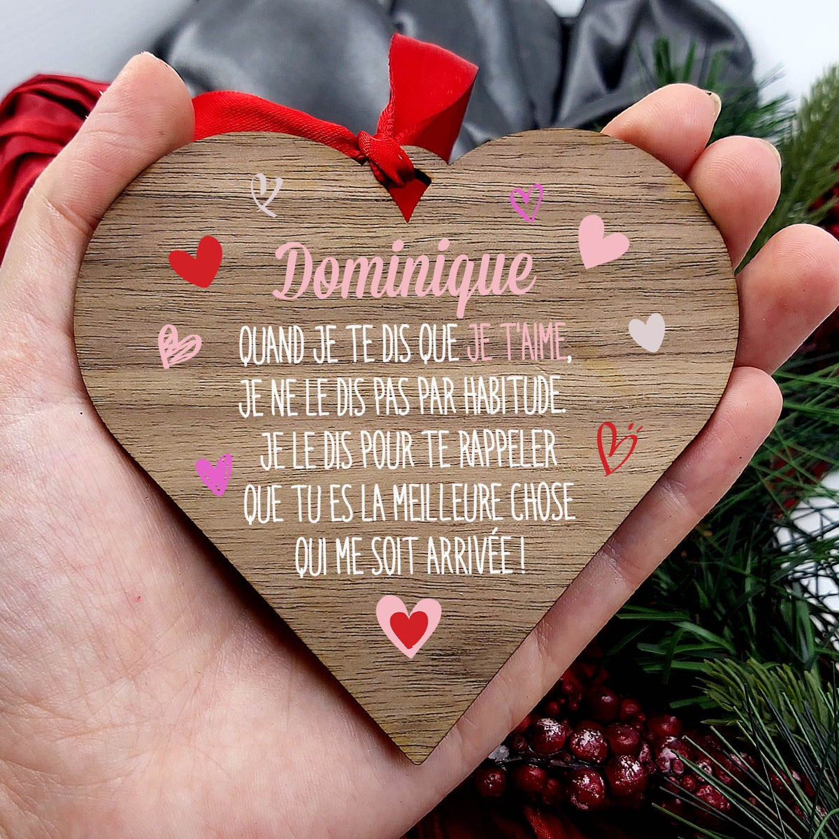 Quand je te dis que je t&#39;aime - Cœur en bois