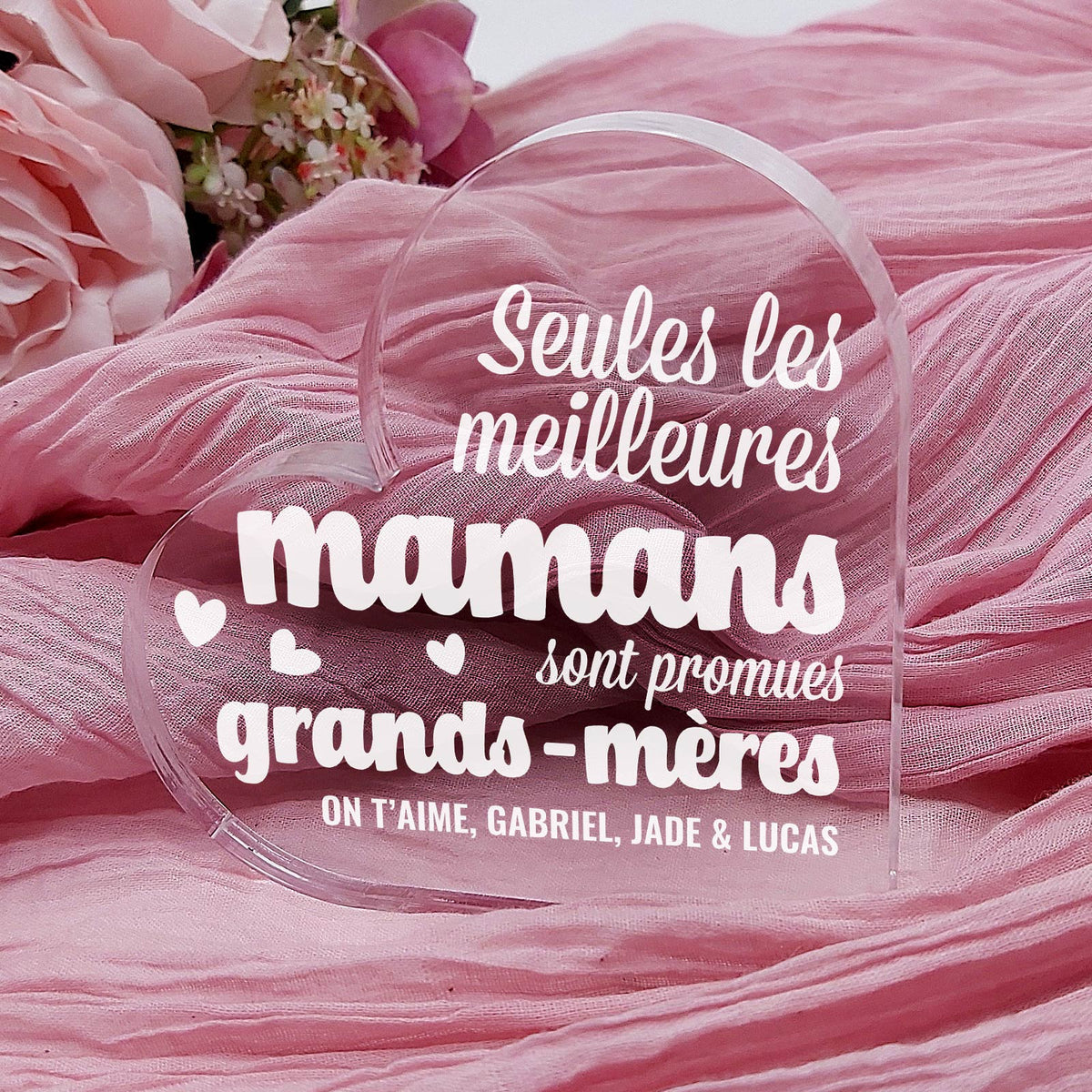 Seules les meilleures mamans sont promues – Cœur en plexiglas