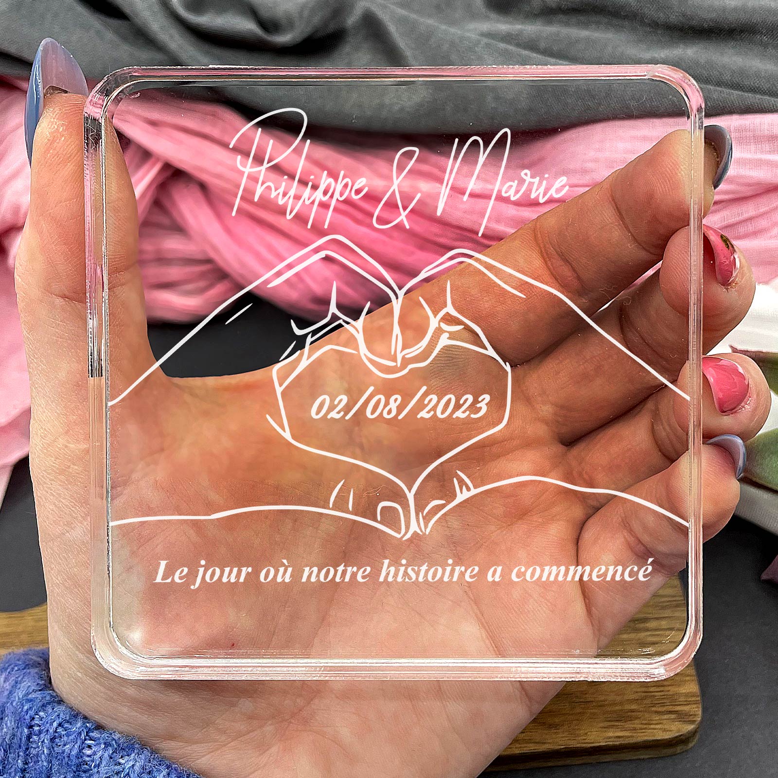 Mains Formant Un Cœur - Plaque En Plexiglas