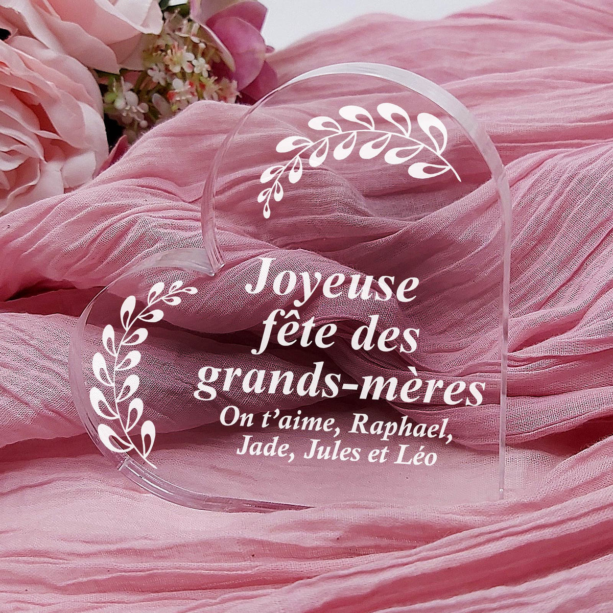 Joyeuse fête des grands-mères - Cœur en plexiglas