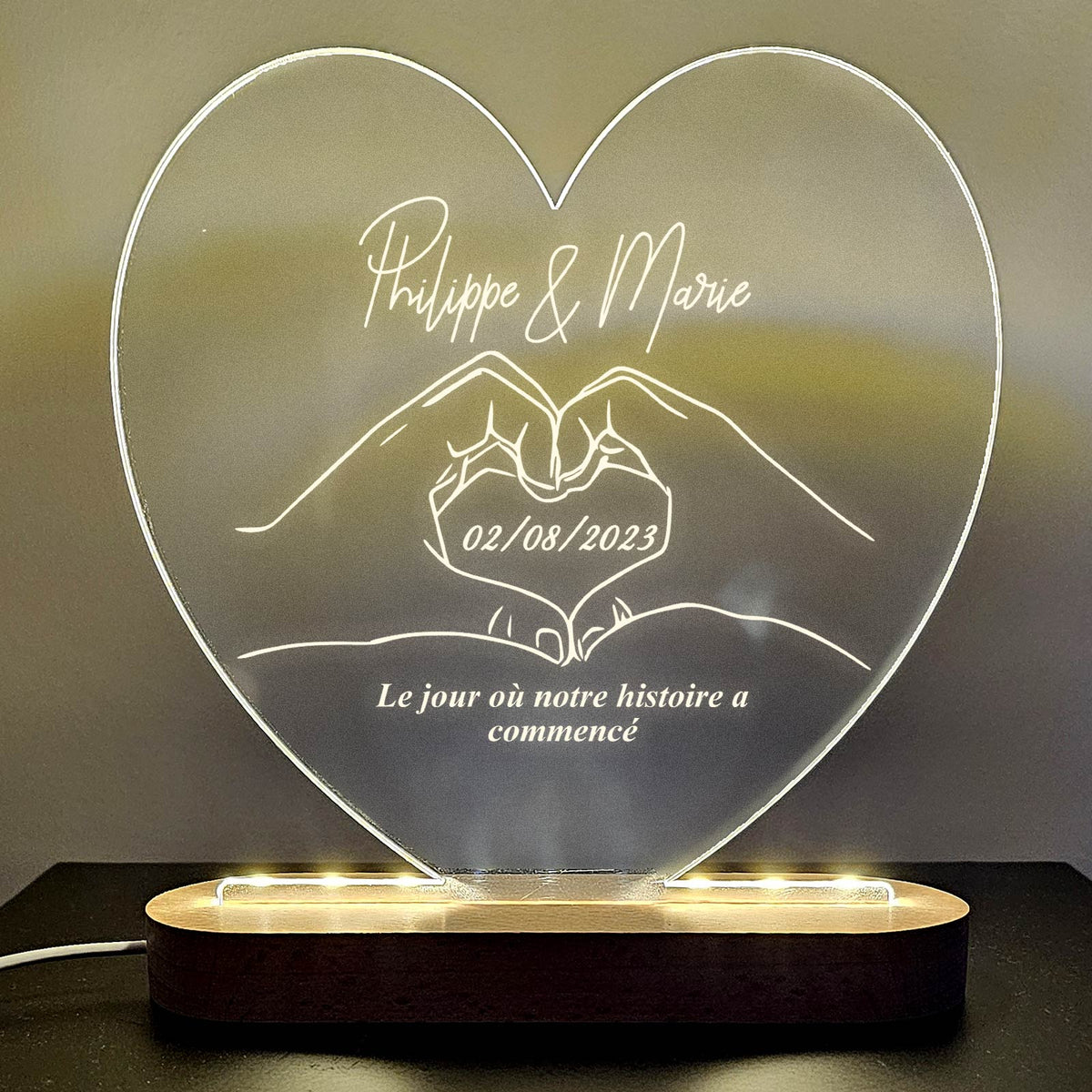 Mains Formant Un Cœur - Lampe Décorative