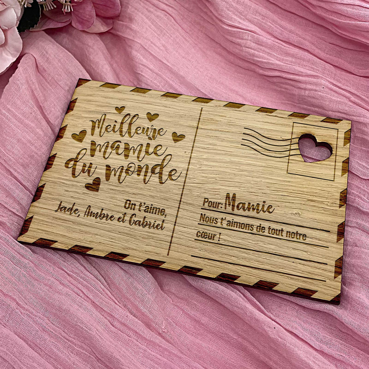 Meilleure mamie du monde - Carte postale en bois